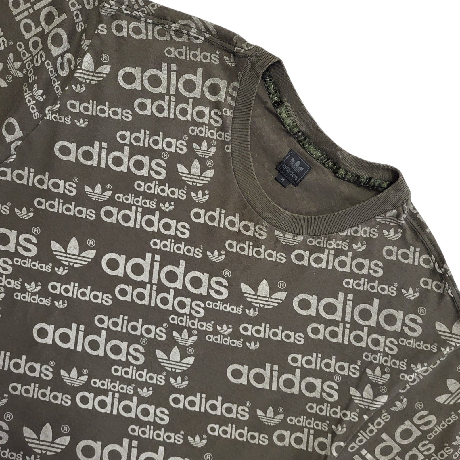 Adidas Vintage 90's Green Logo Print Short Sleeve T-Shirt Mens Size M