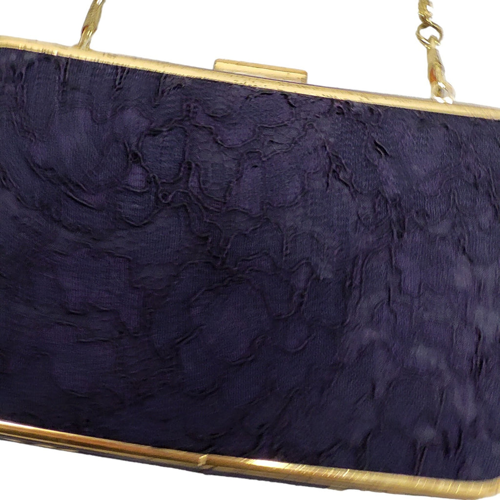 Kaiko Navy Blue Clasp Rectangle Micro Hand Bag Uk Women's Size 6" x 4"