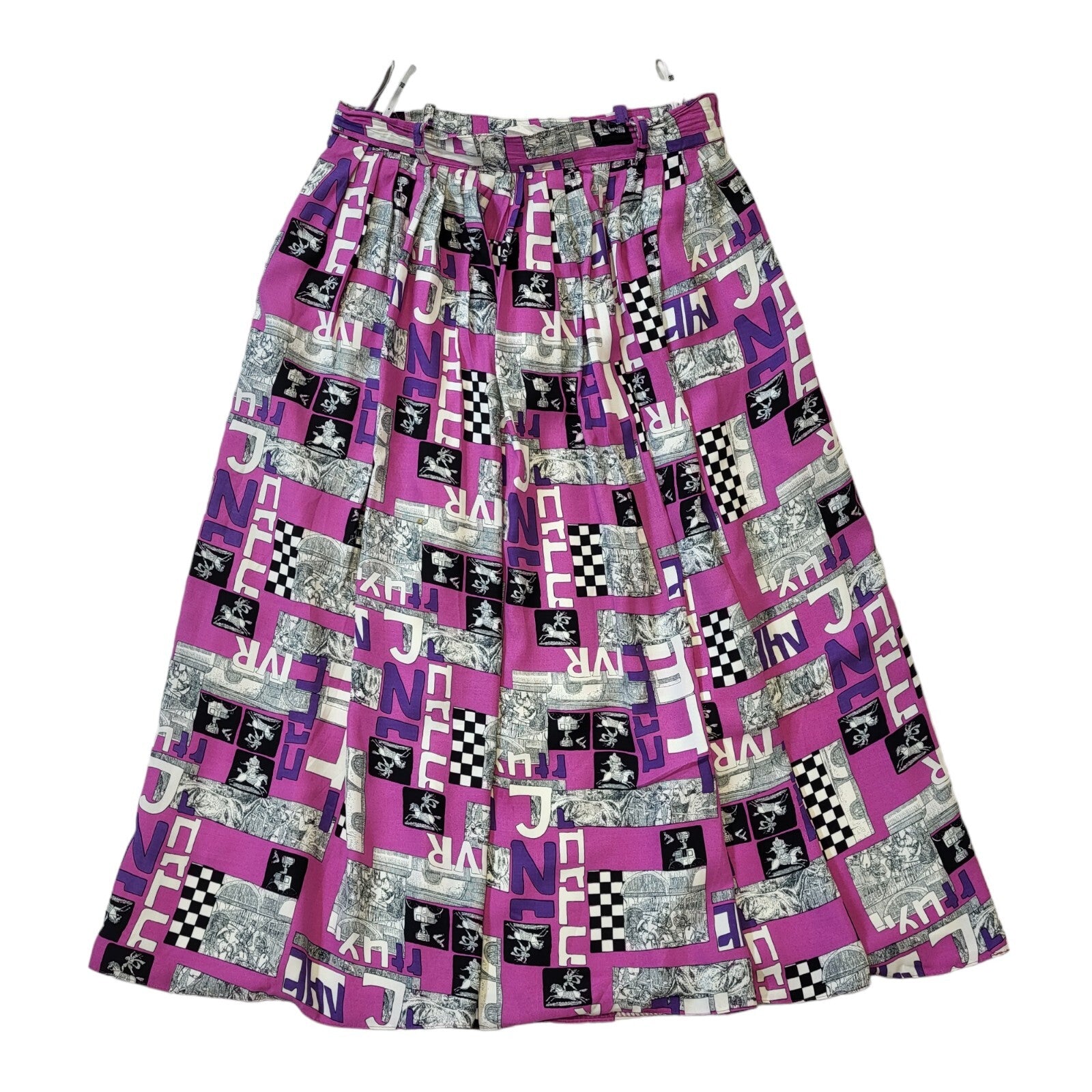 80's Vintage Purple Graphic Print Skirt Women's Size 10 EU 38 W28