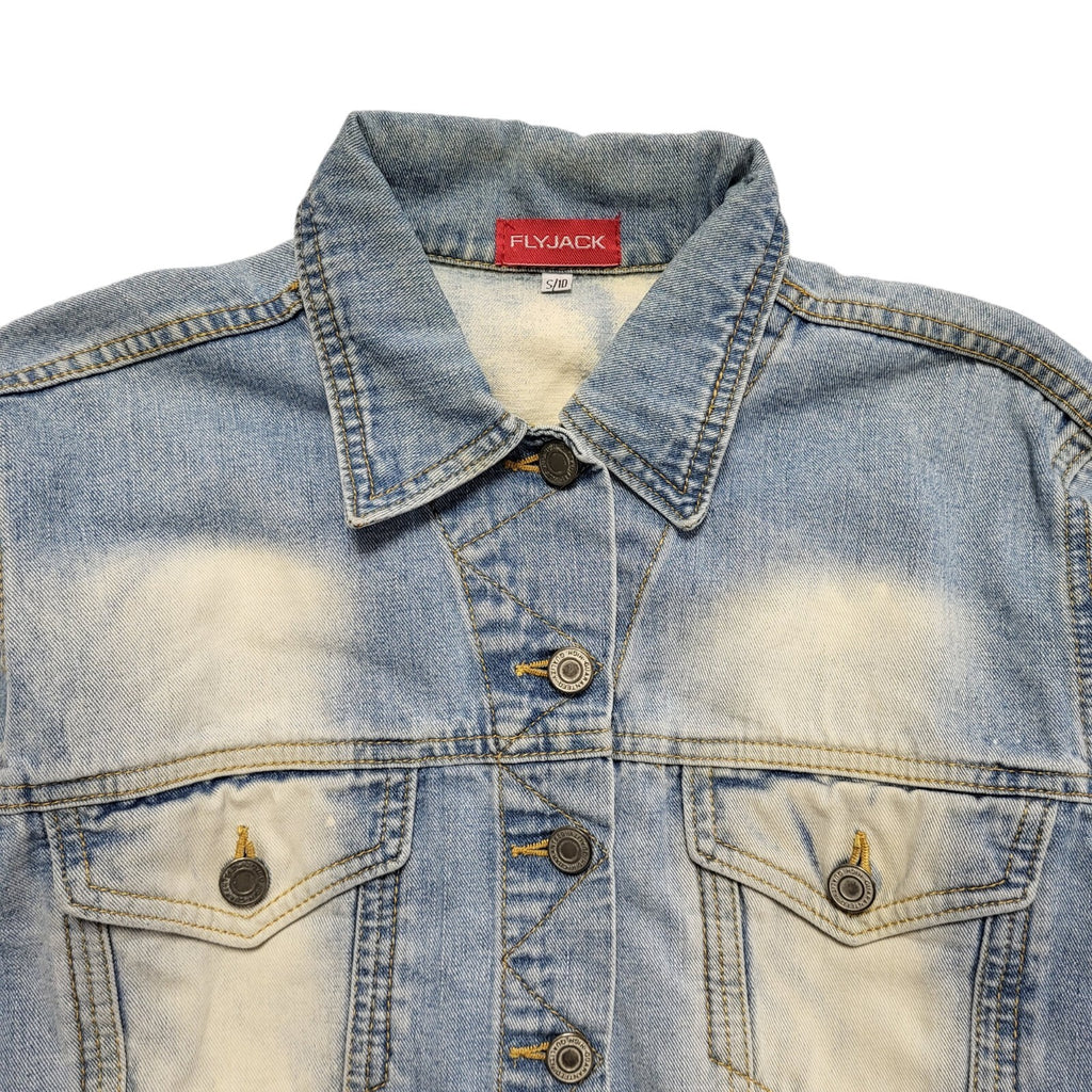 Flyjack Vintage 90's Blue Denim Button Jacket Uk Women's Size S/10