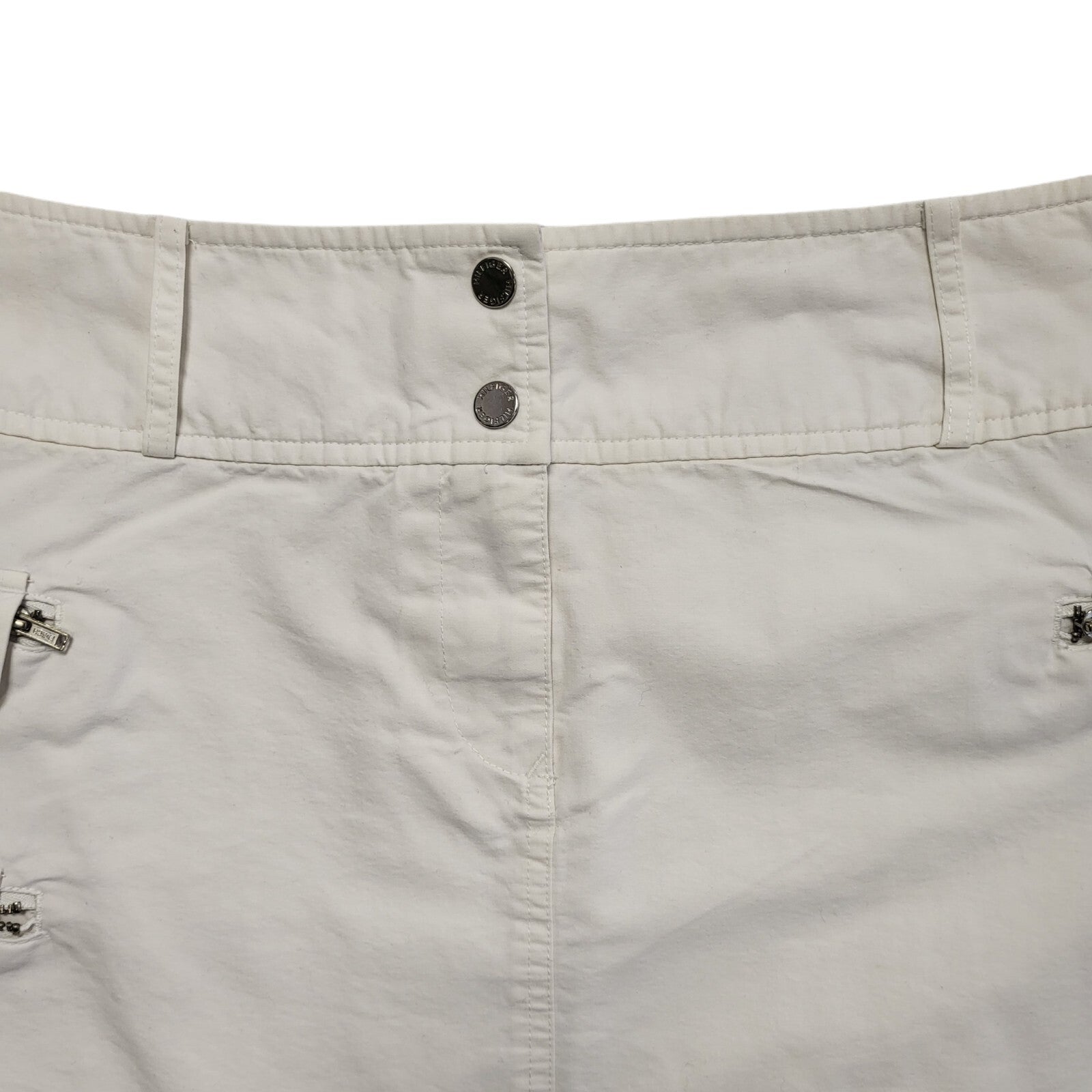 Tommy Hilfiger White Cotton Mini Skirt Uk Women's Size 16 W34