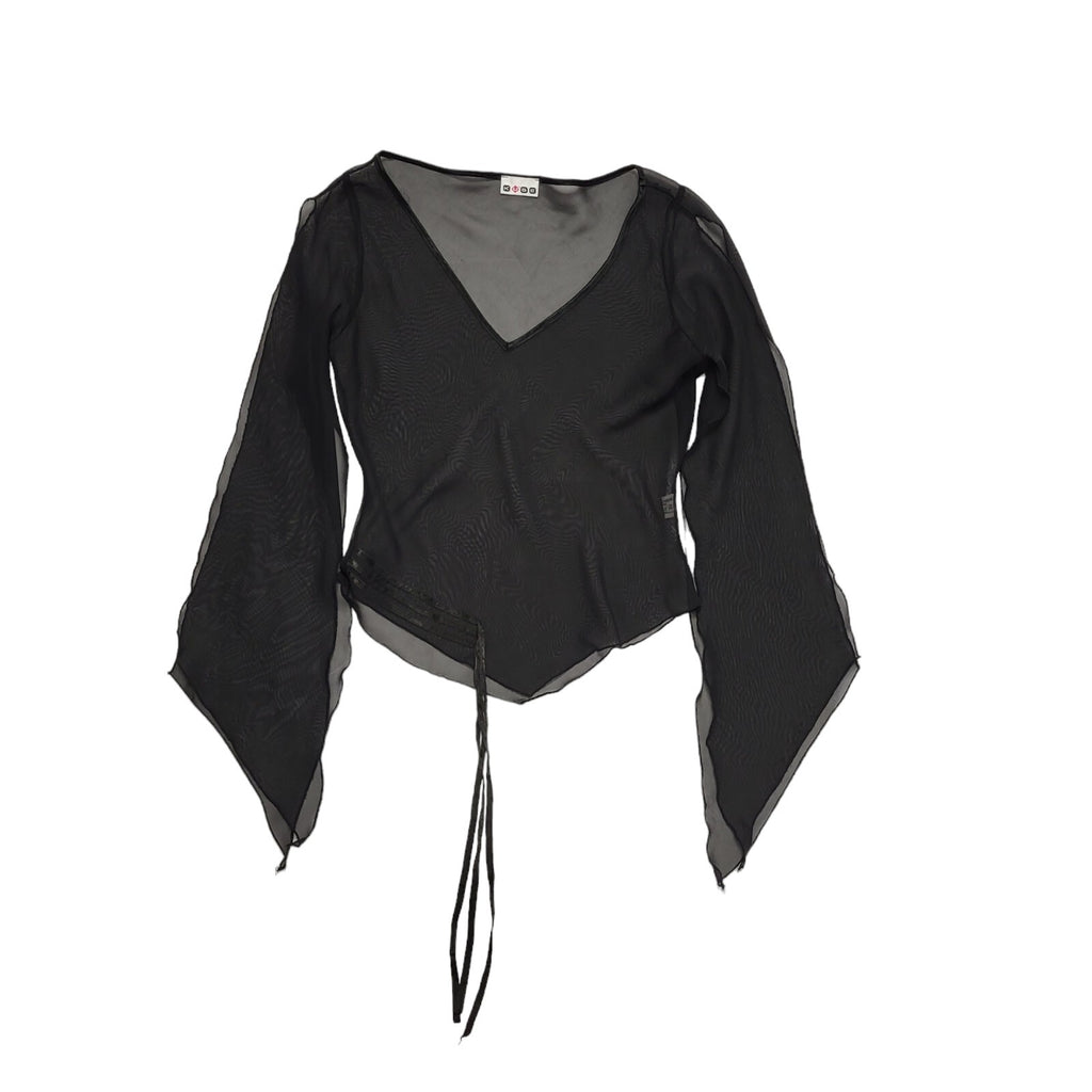 Kube Y2k Black 3/4 Sleeve Blouse Uk Women's size 12