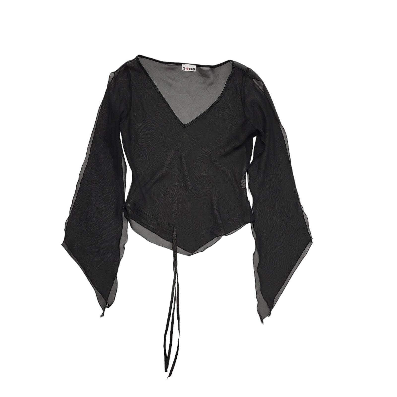 Kube Y2k Black 3/4 Sleeve Blouse Uk Women's size 12