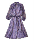 Jacqueline Eve 70s Vintage Purple Buttoned Long Sleeve Dress Women's Size 12