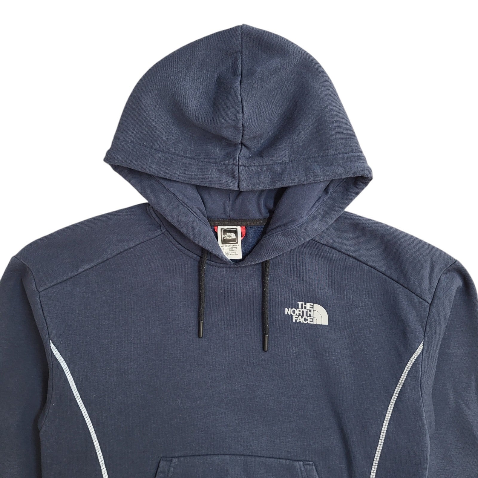 The North Face 90's Blue Drawstring Sports Hoodie UK Women's Size XS