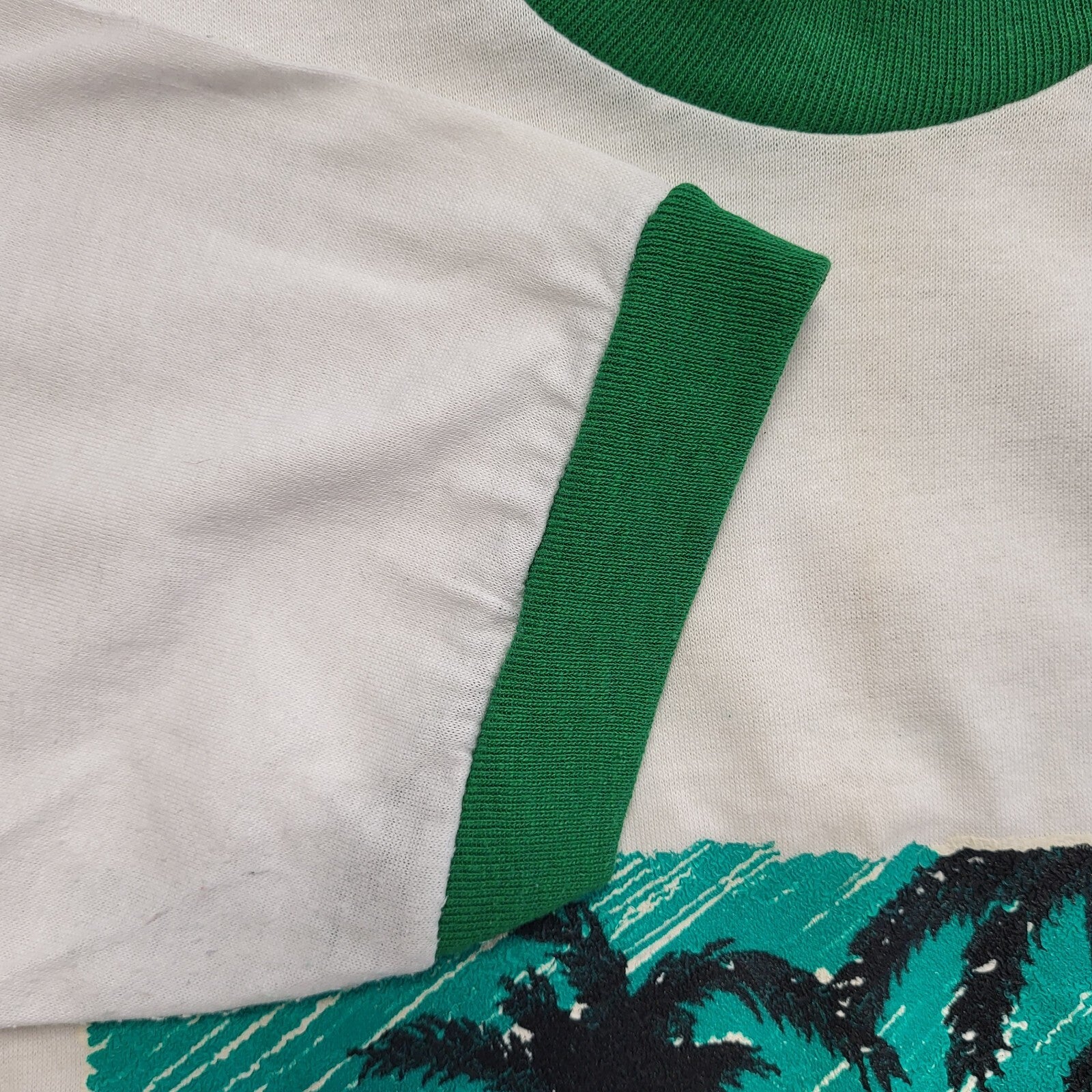 Jerzees Vintage 80's White Florida Single Stitch T-Shirt Mens UK Size M