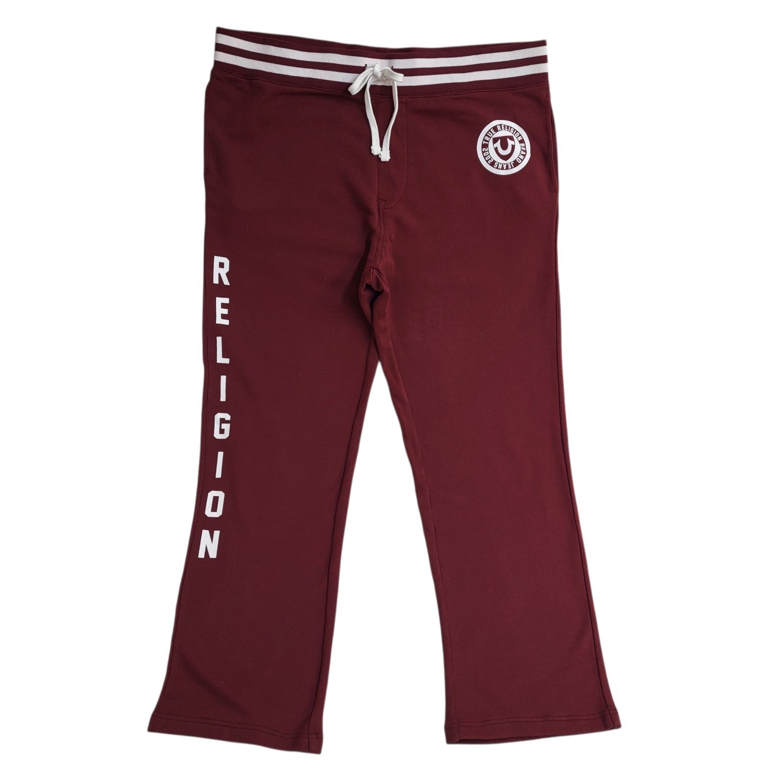 True Religion Y2K Burgundy Tracksuit Bottoms Straight Men's 3XL W40 L30