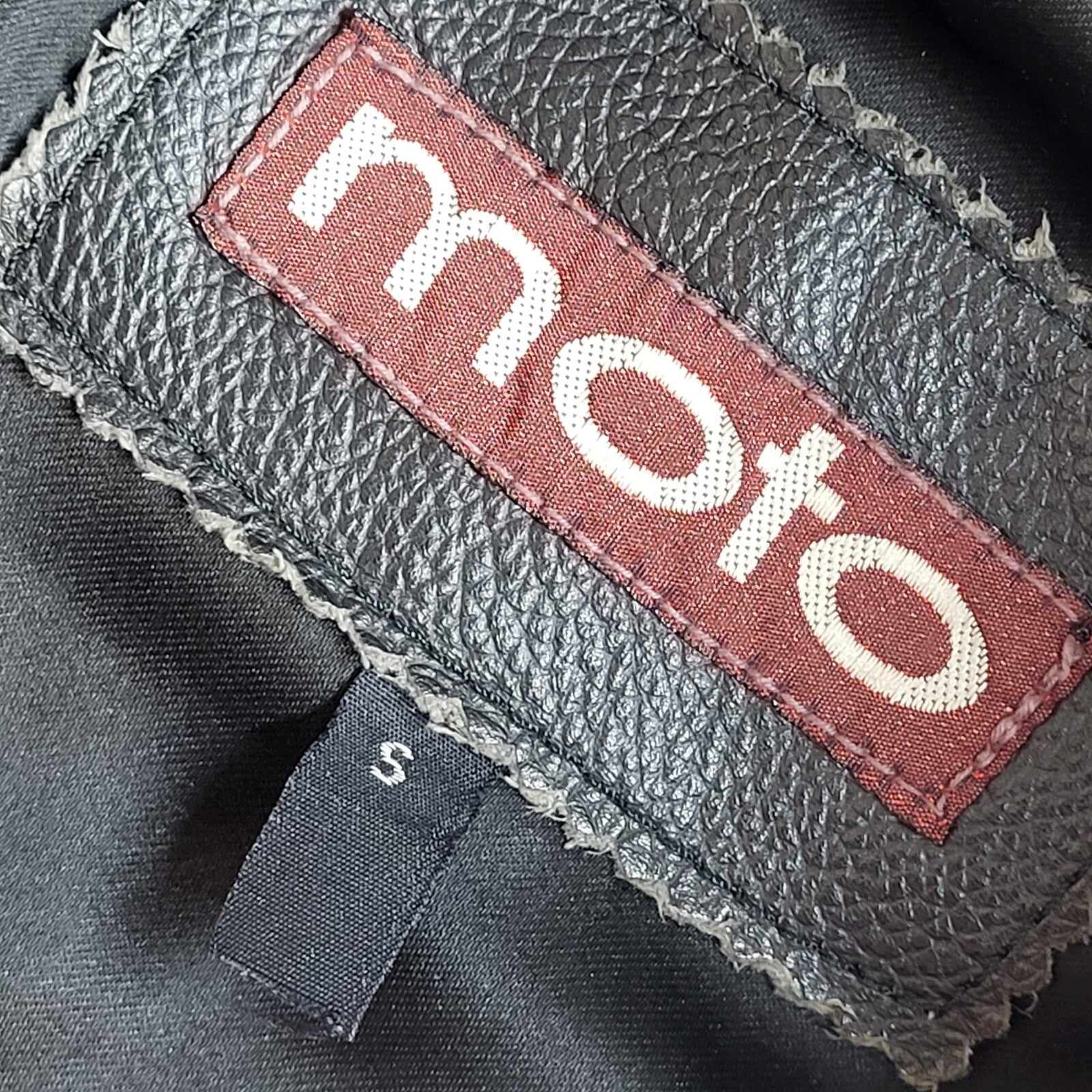 Moto Vintage 90's Black Button Leather Coat UK Men's Size Small