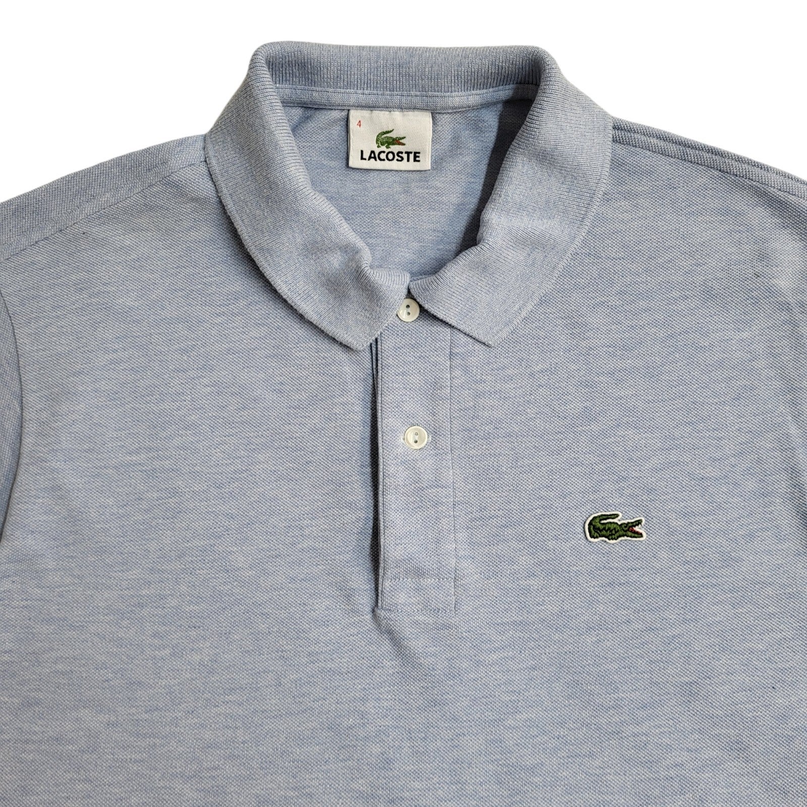 Lacoste 90s Blue Short Sleeve Slim Fit Polo Shirt Men's Size L