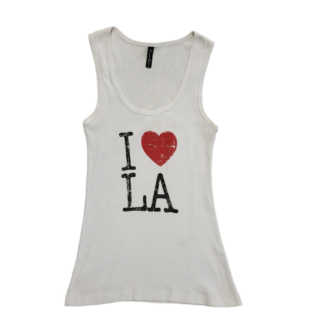 Sweet Girl Vintage 90's White I Love LA Sleeveless Tank Top Womens Size M