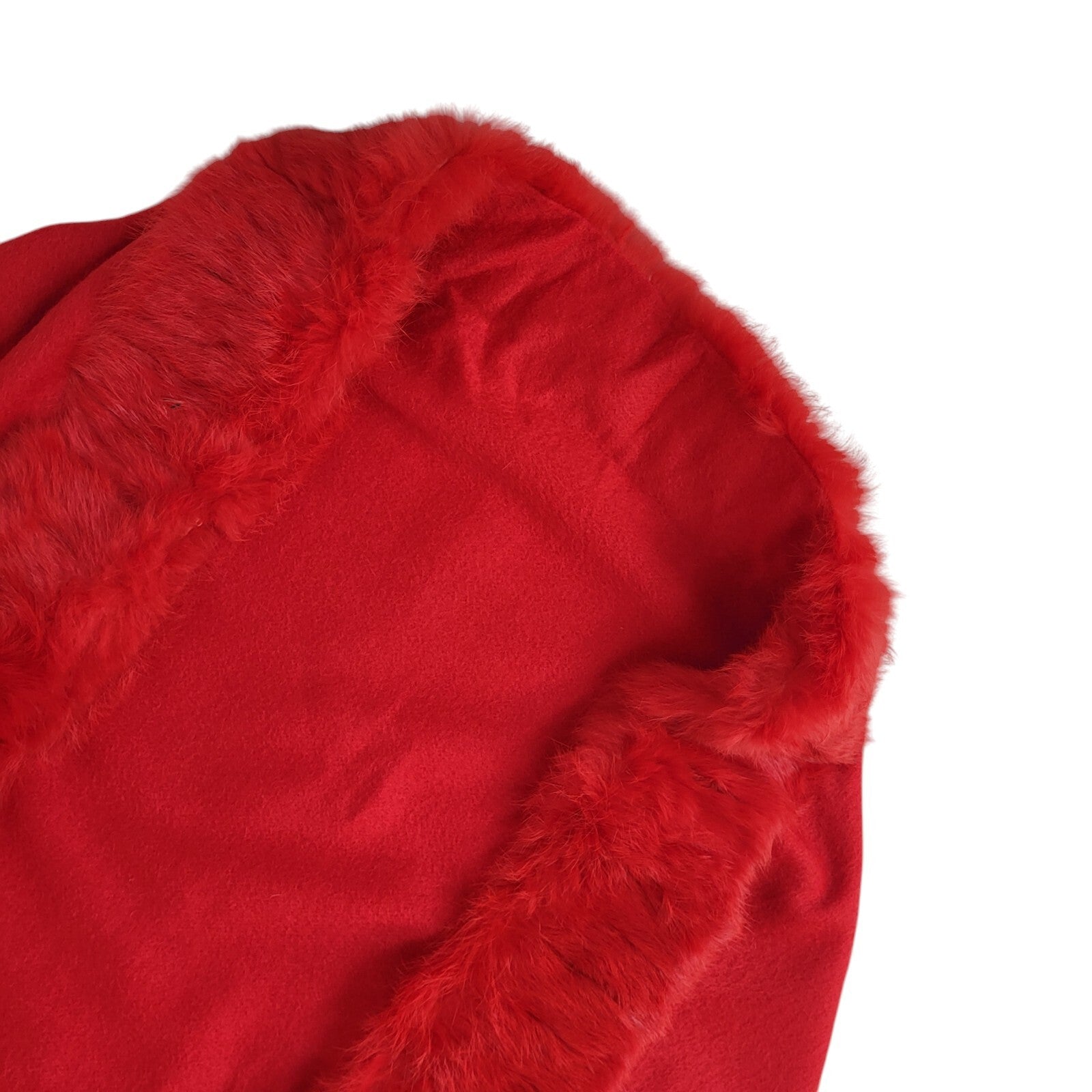 Besarani Red Vintage 90s Wool Rectangle Scarf UK Women's 68'' x 28''