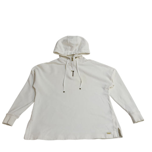 Barbour Sweatshirt Hoodie Heritage White Y2K Oversized UK Women's Size M 10