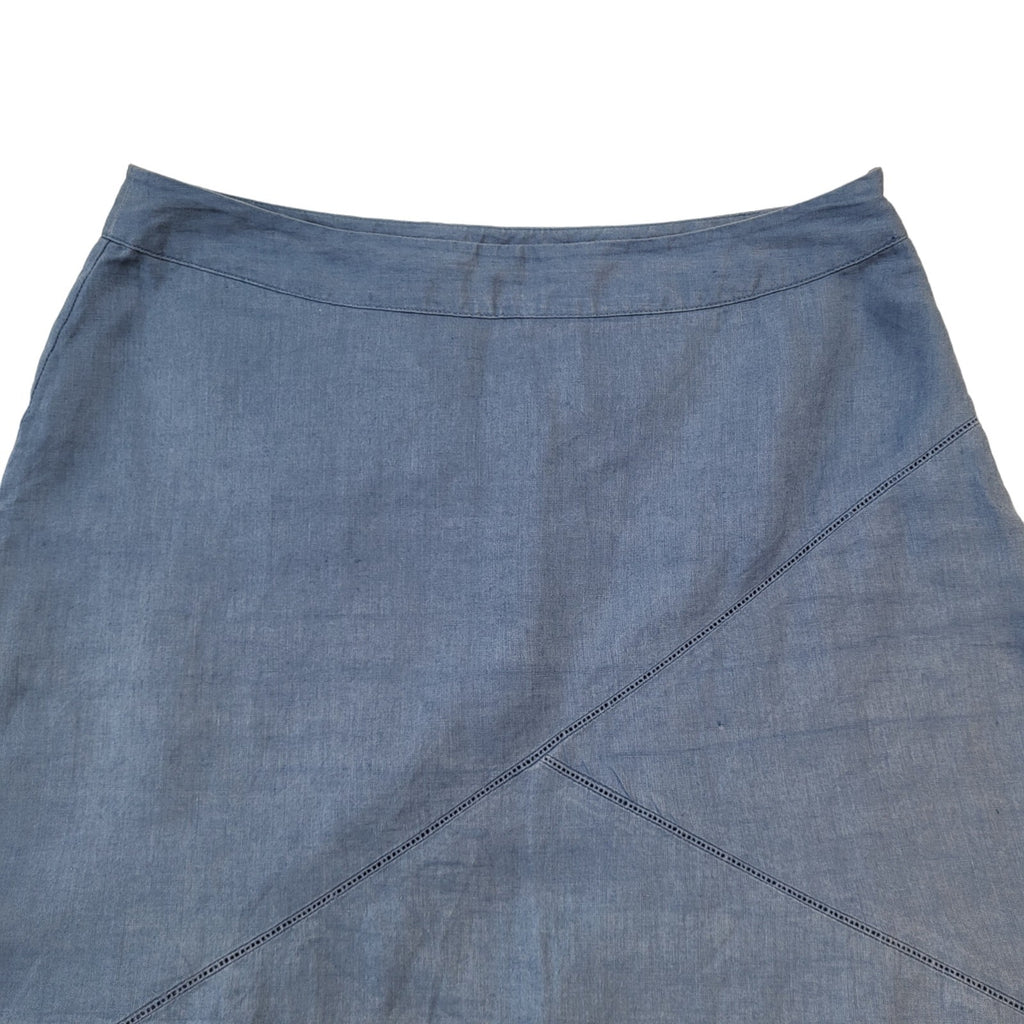 Laura Ashley Y2K Vintage Blue Long Skirt Women's Size 12 W30