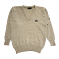Reebok Golf 90s Vintage Cream V-Neck Long Sleeve Jumper Mens UK Medium