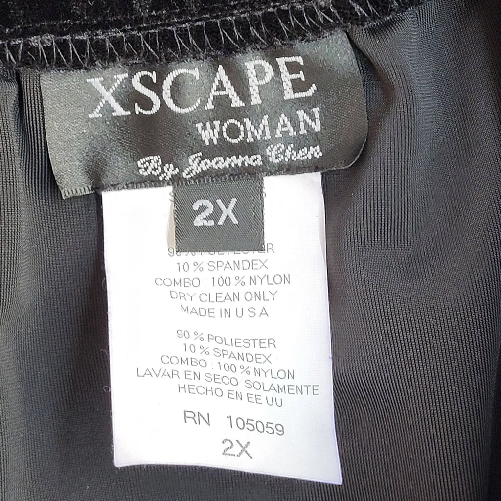 Xscape Usa 90s Skirt A-Line Black Velour Midi Women's UK 16 BNWT