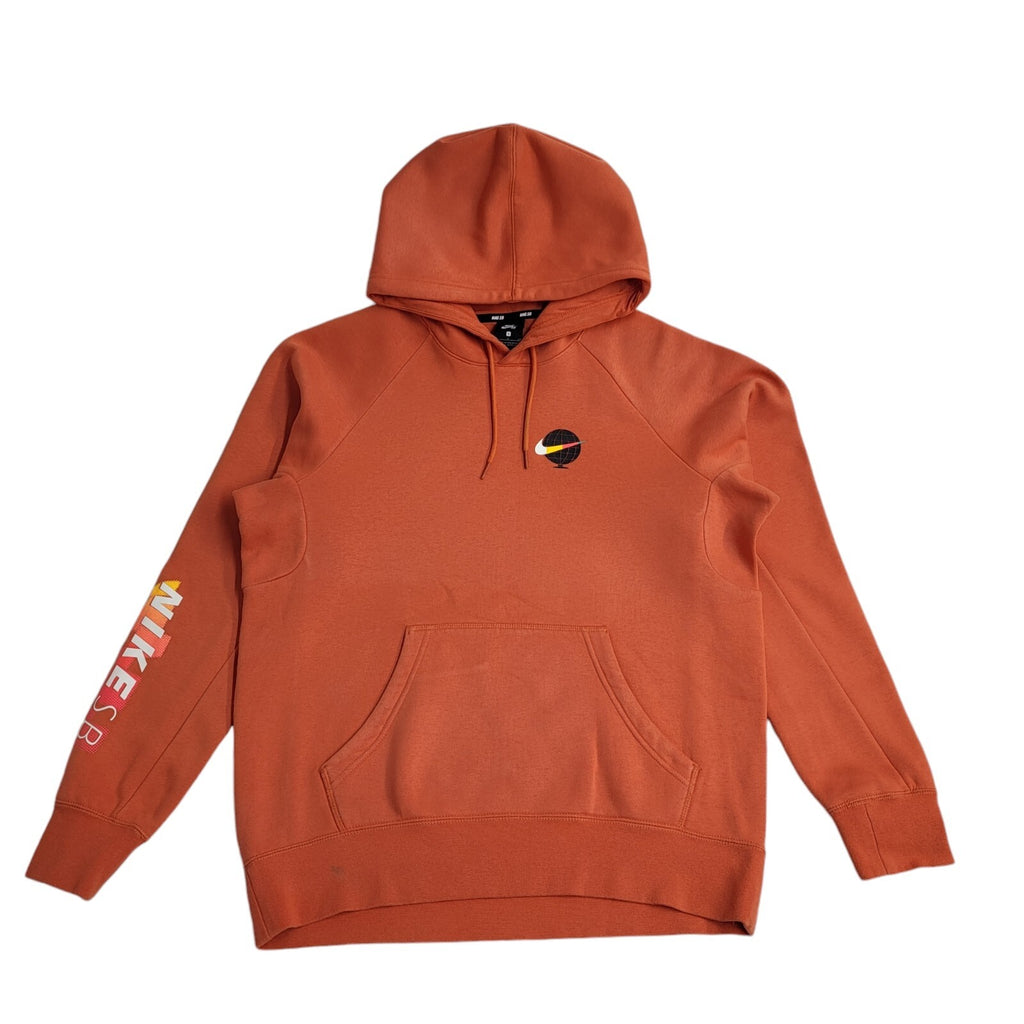 Nike SB Orange Y2K Drawstring Sweatshirt Hoodie UK Men's Size S