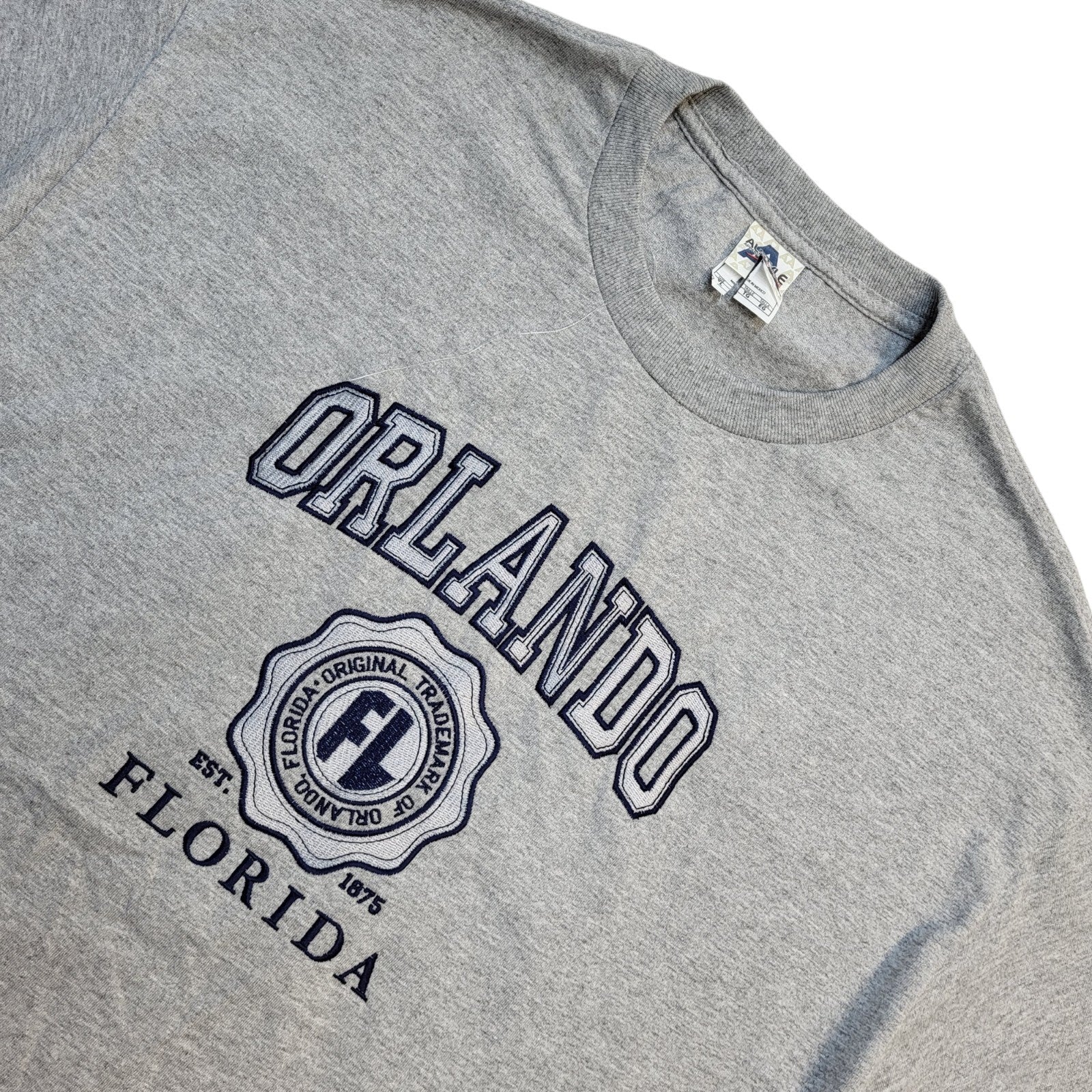 AlStyle 90s Vintage Orlando Florida Grey Crew Neck T-Shirt Men's Size XL