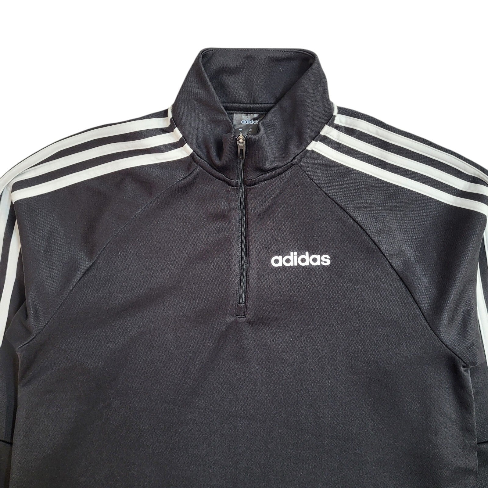 Adidas Black 1/4 Zip Sports Modern Tracksuit Top Jacket UK Men's Size S