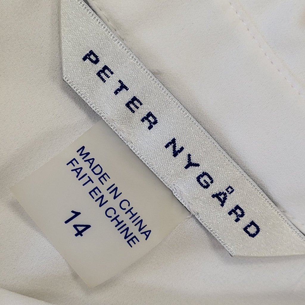 Peter Nygard Vintage Y2K White & Black Sleeveless Dress Uk Women's Size 14 Bnwt