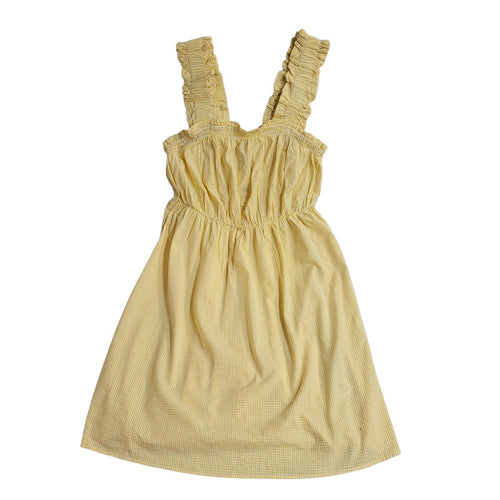 Barbour Abbey Dress Sunshine Yellow A-Line Check Midi Dress Women's Uk 18 BNWT