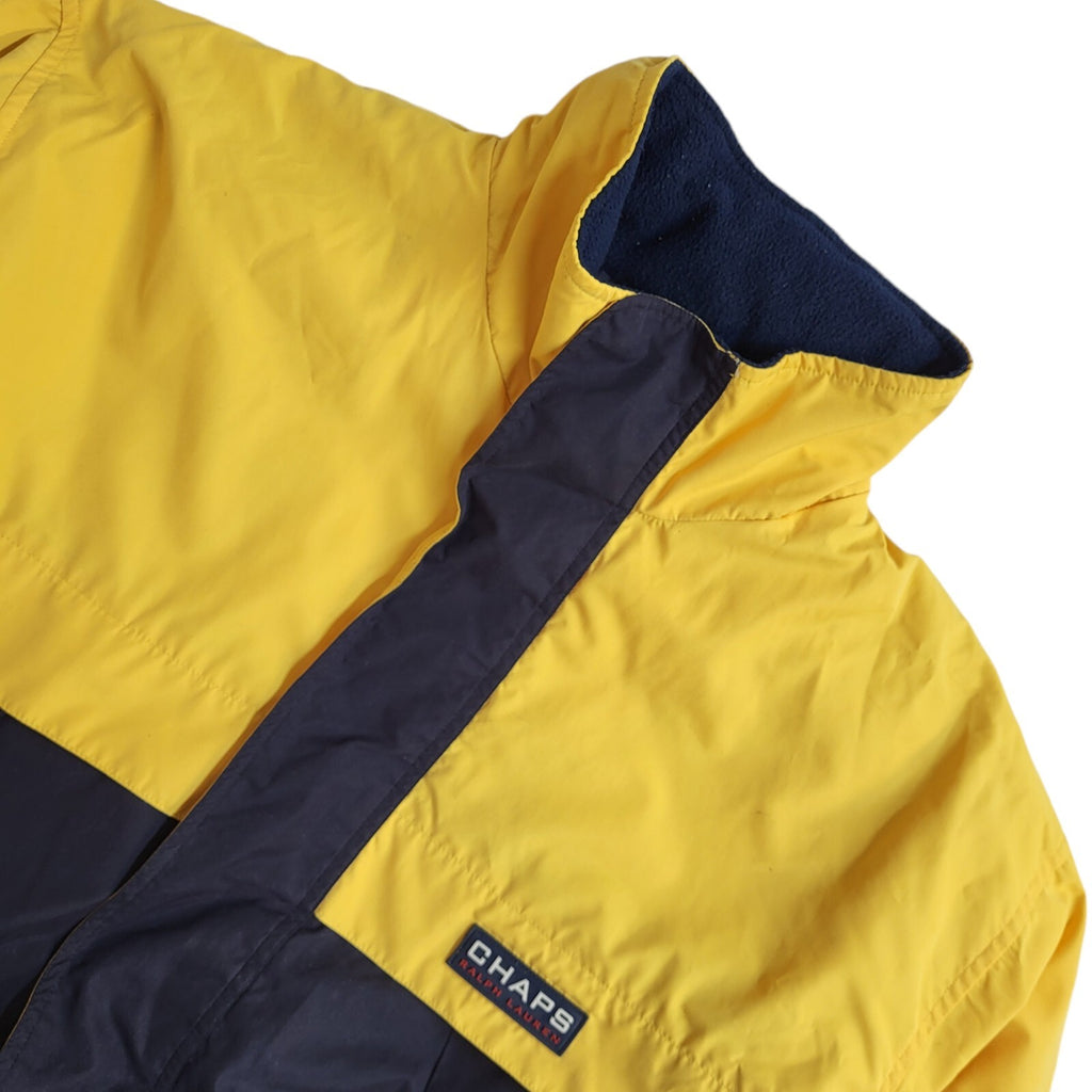 Ralph Lauren Chaps Yellow & Black 90s Zipped Vintage Jacket Uk Men's Size Large