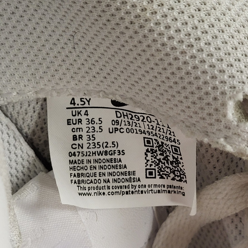 Nike Air Force 1 Juniors White Leather Kids  Trainers Uk 4