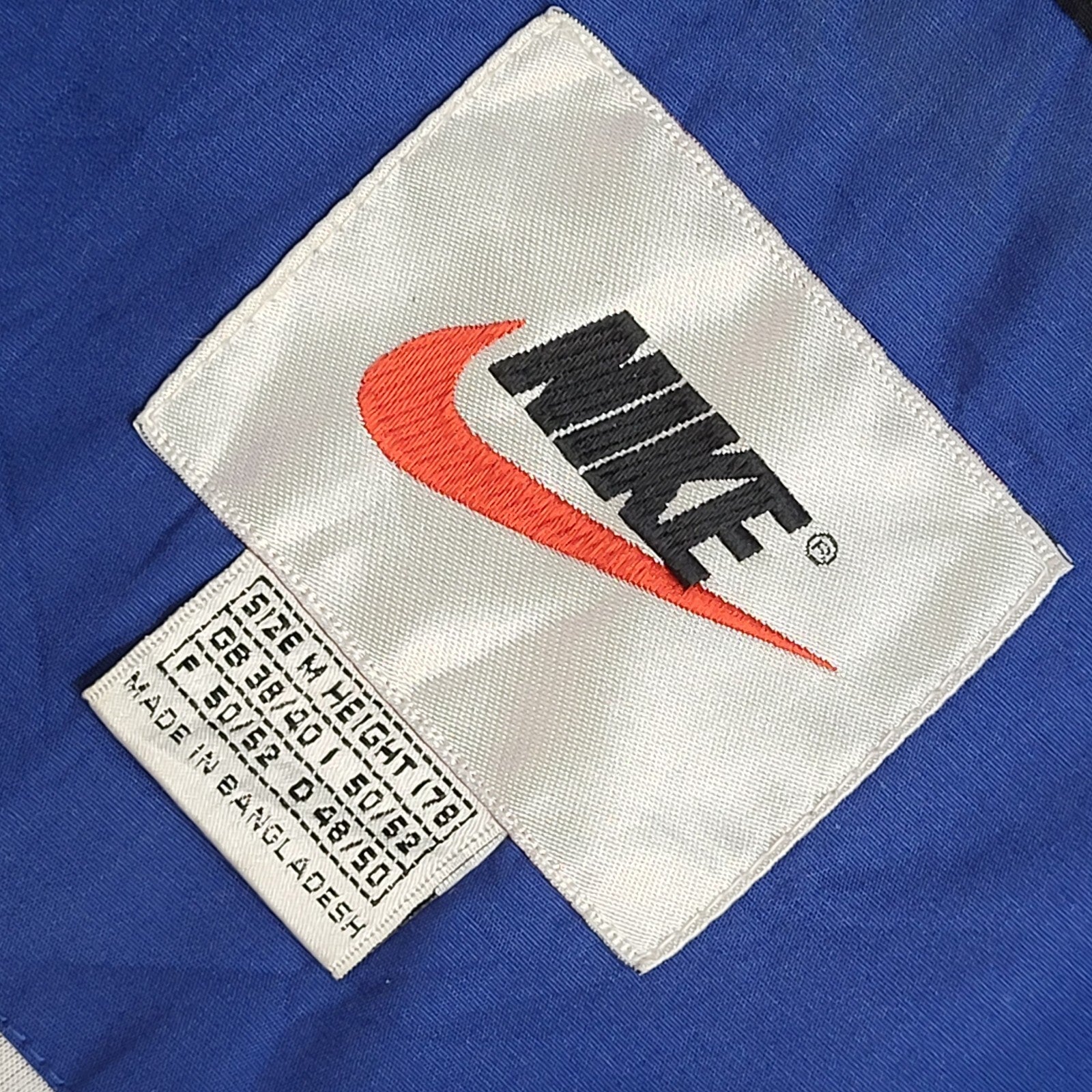 Nike Sports 90s Vintage Blue Full Zip High Neck Jacket UK Men's Size M
