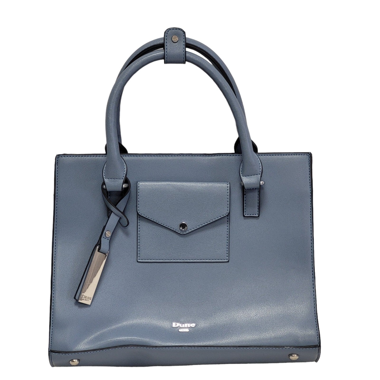 Dune Blue Zip Leather Medium Hand Bag Uk Women's Size 9" x 12.5"