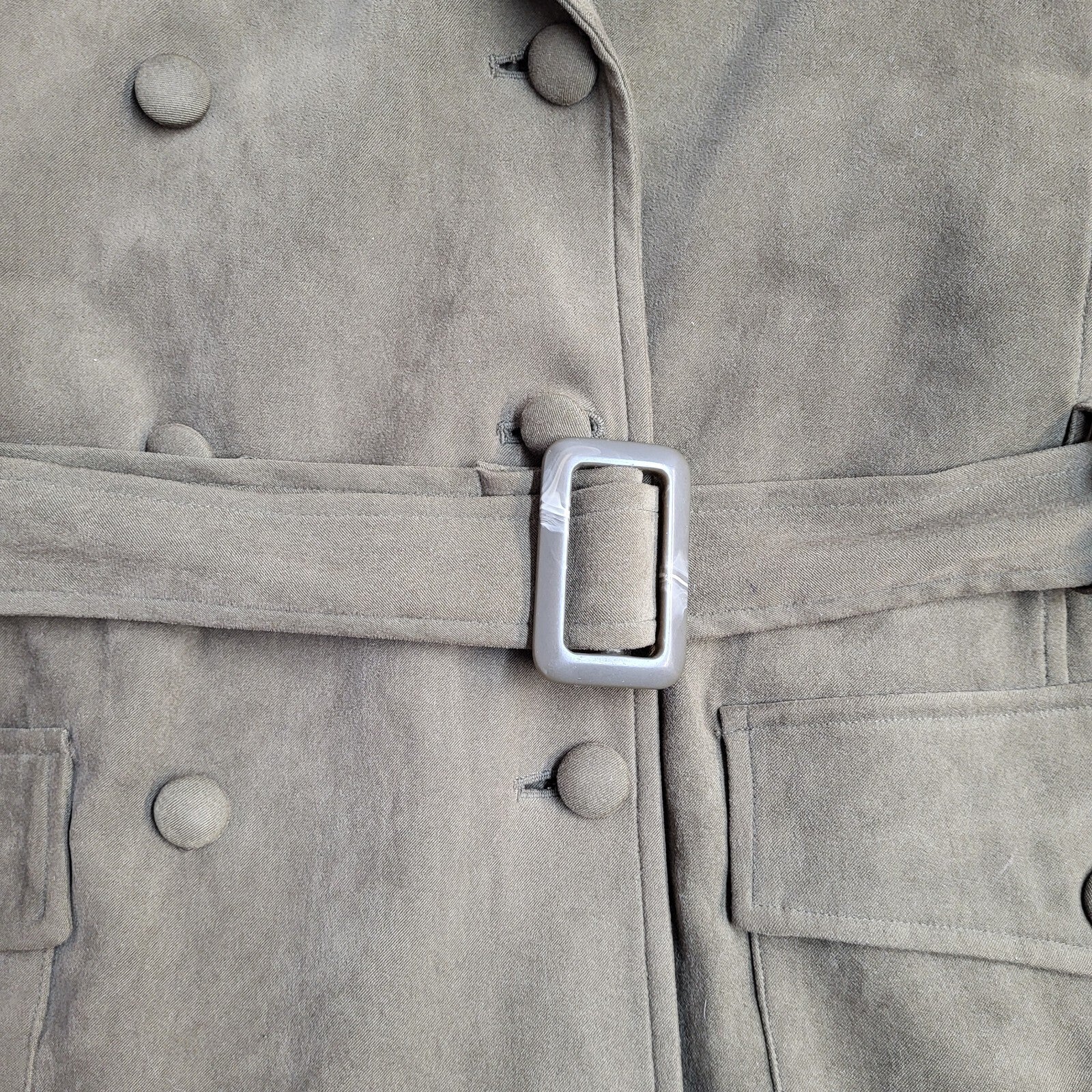 Yessica Vintage 90's Green Button & Belted Coat UK Women's Size 16/18
