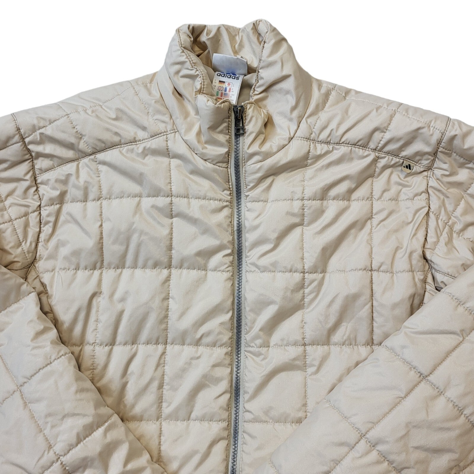 Adidas 90s Vintage Beige Zip Up Sports Jacket Women's Size 12