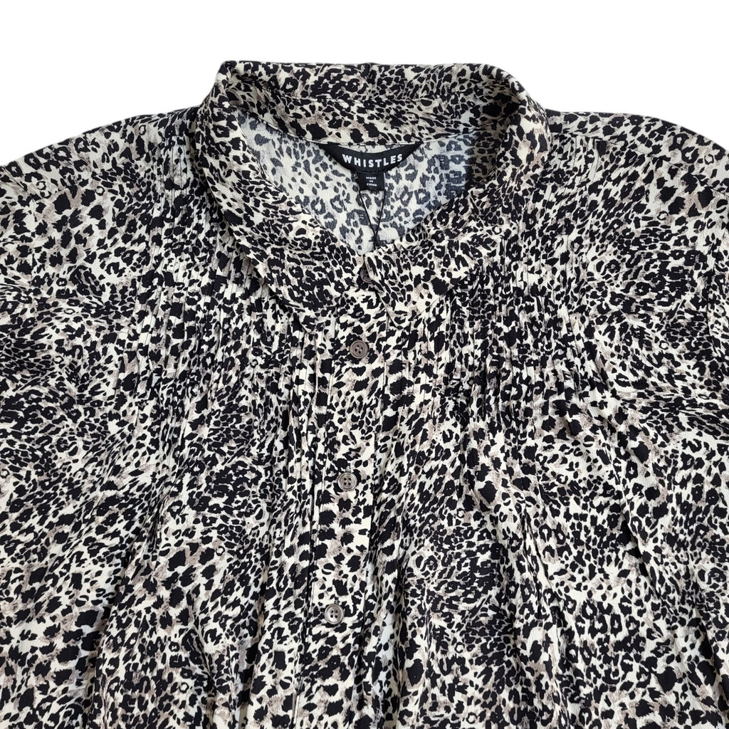 Whistles Black & Brown 90's Long Sleeve Animal Print BNWT Shirt Women's Size 16
