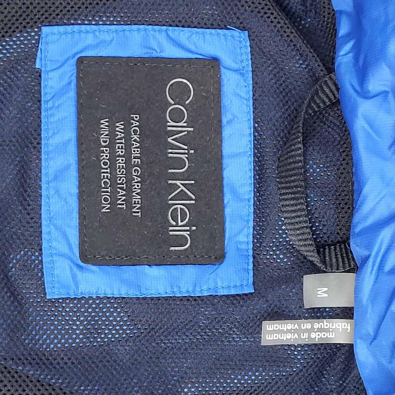 Calvin Klein Blue Windbreaker Y2K Jacket UK Men's Size M