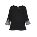 Coldwater Creek 90s Black Long Sleeve Sequin Top Uk Women's Size M BNWT