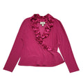 Joseph Ribboff Vintage Pink Ruffle Front Long Sleeve Blouse Womens UK Size 18