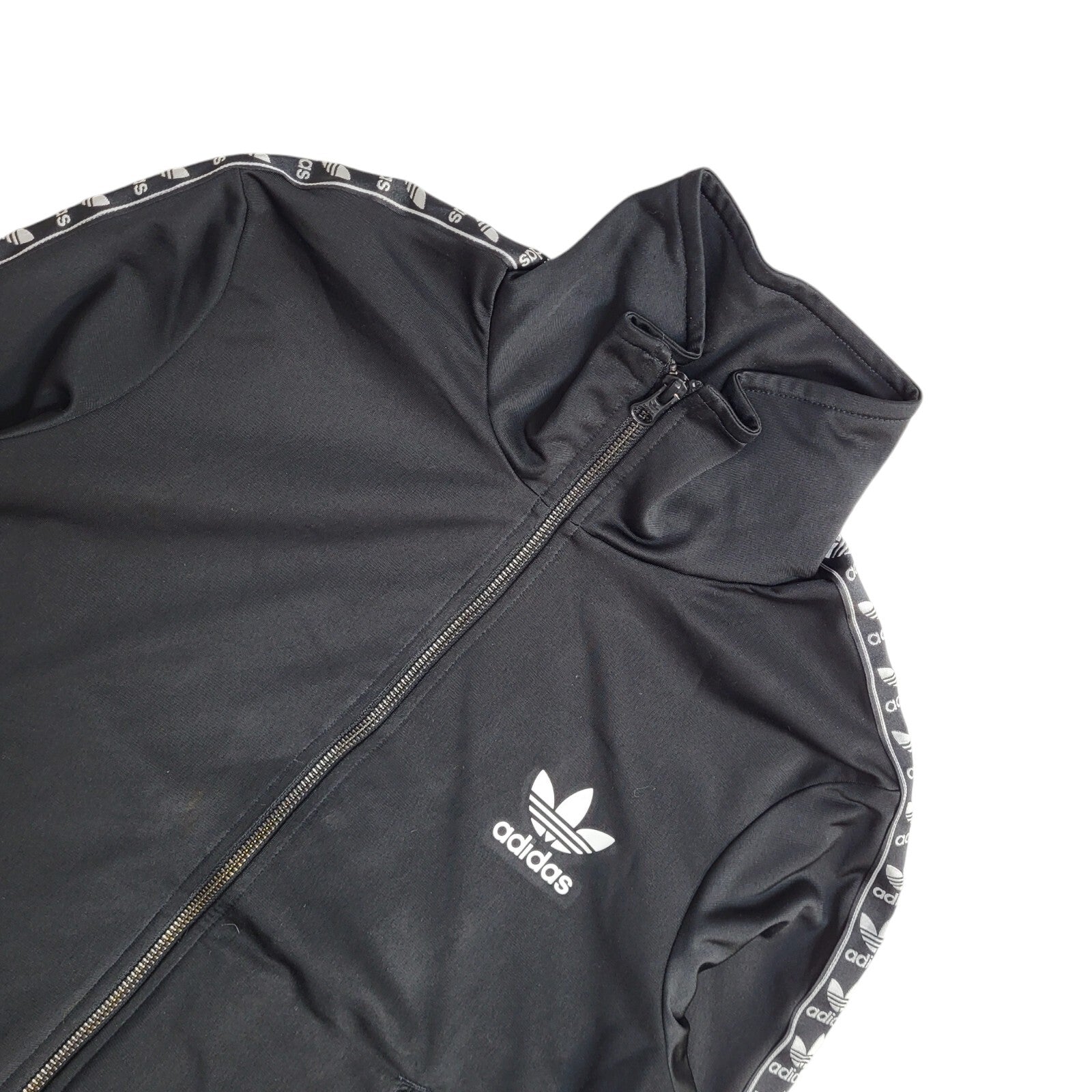 Adidas Y2K Black Full Zip High Neck Tracksuit Jacket Women's UK Size 10