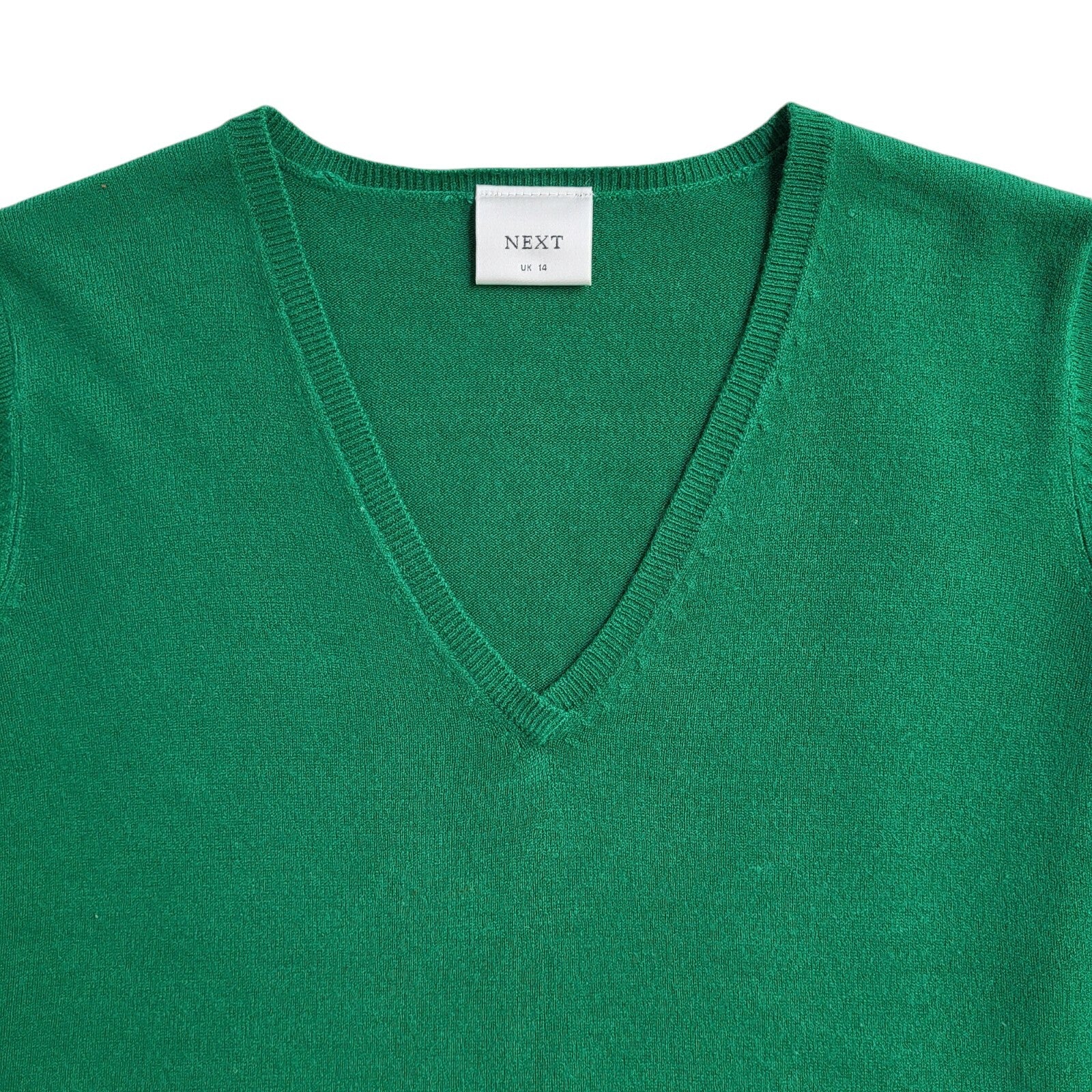 Next V-Neck Green Vintage 90's Jumper UK Women's Size 14