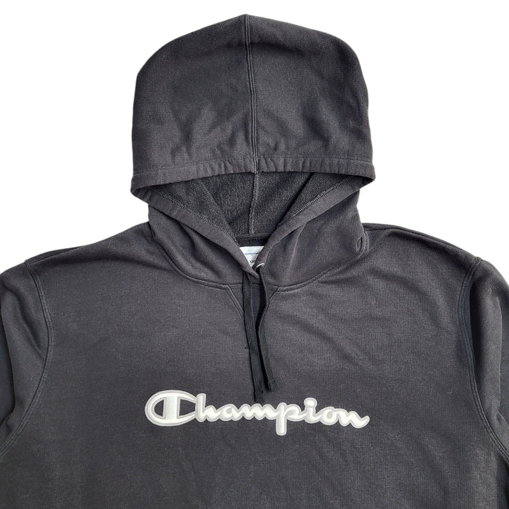 Champion Y2K Black Drawstring Sports Hoodie UK Women's Size XXL