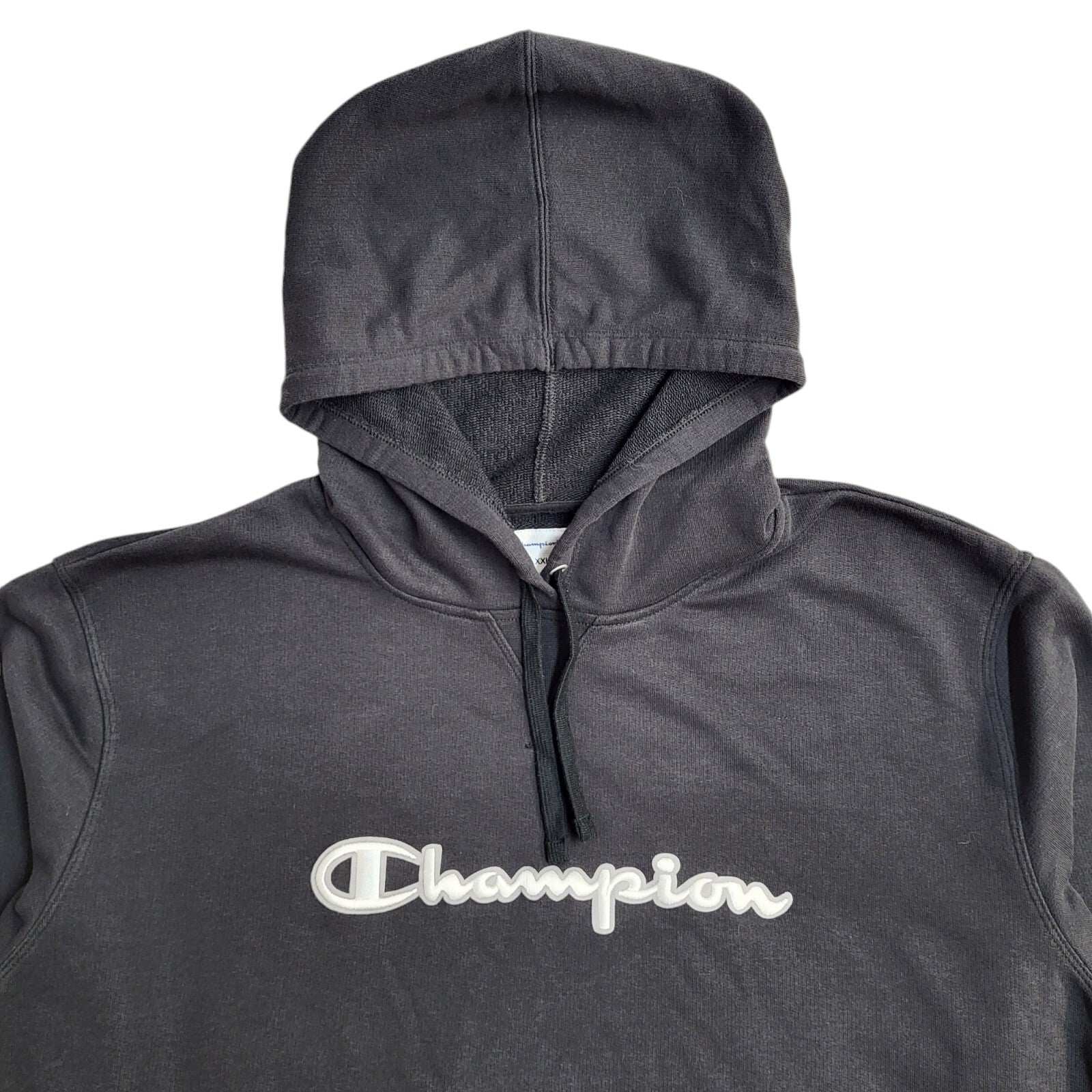 Champion Y2K Black Drawstring Sports Hoodie UK Women's Size XXL