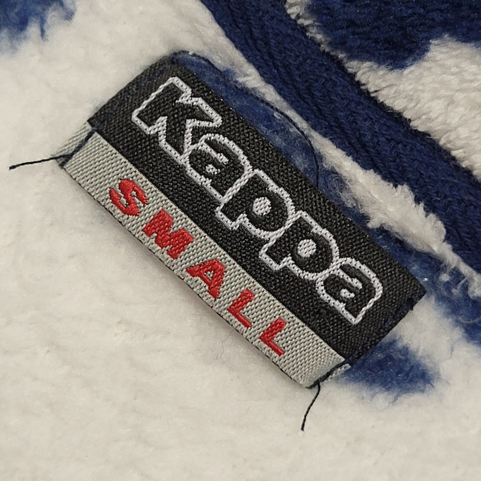 Kappa Vintage 90's Blue & White 1/4 Zip Fleece Sweatshirt/ Pajamas Womens UK S