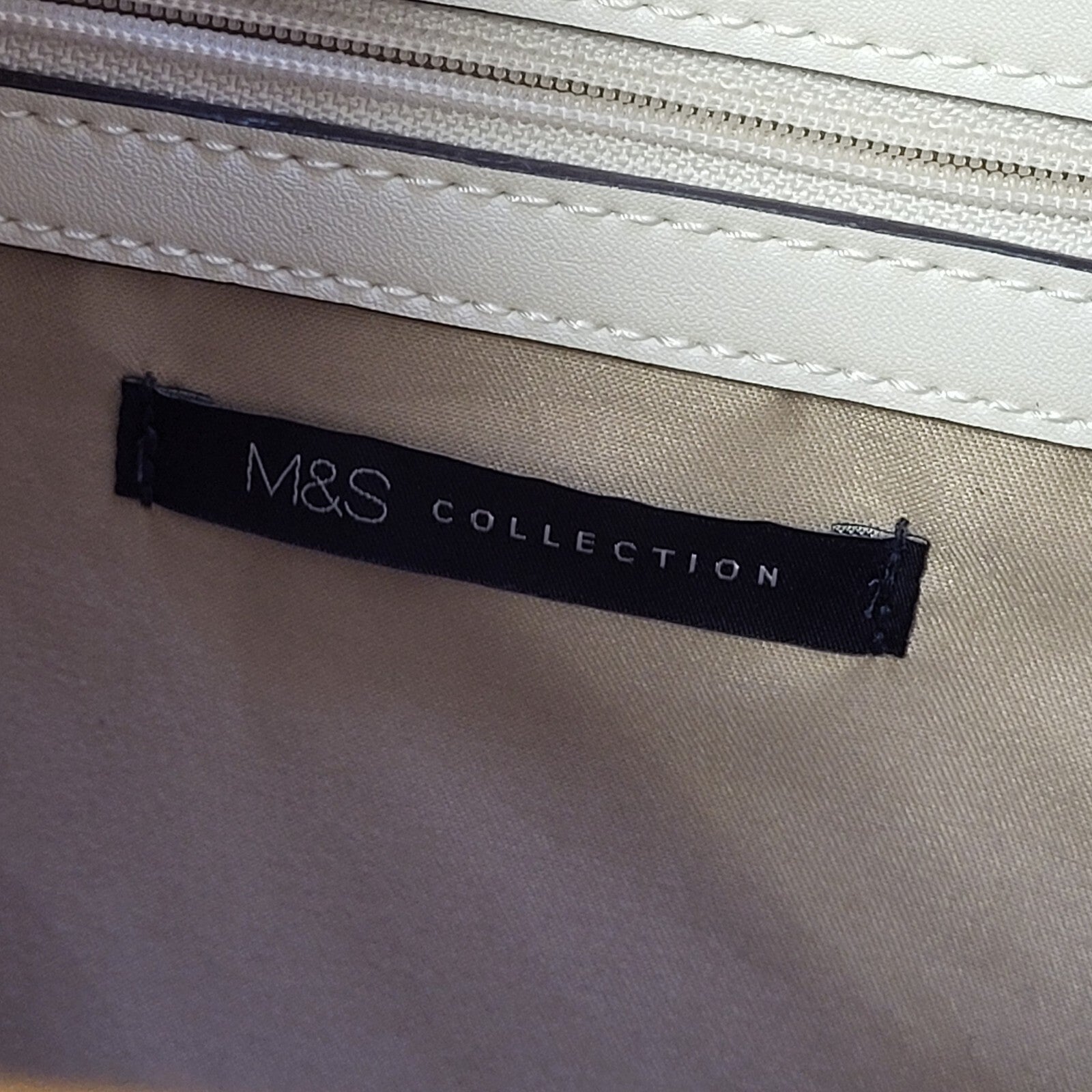 M & S Collection White Top Handle / Shoulder Bag Women's 14" x 12"