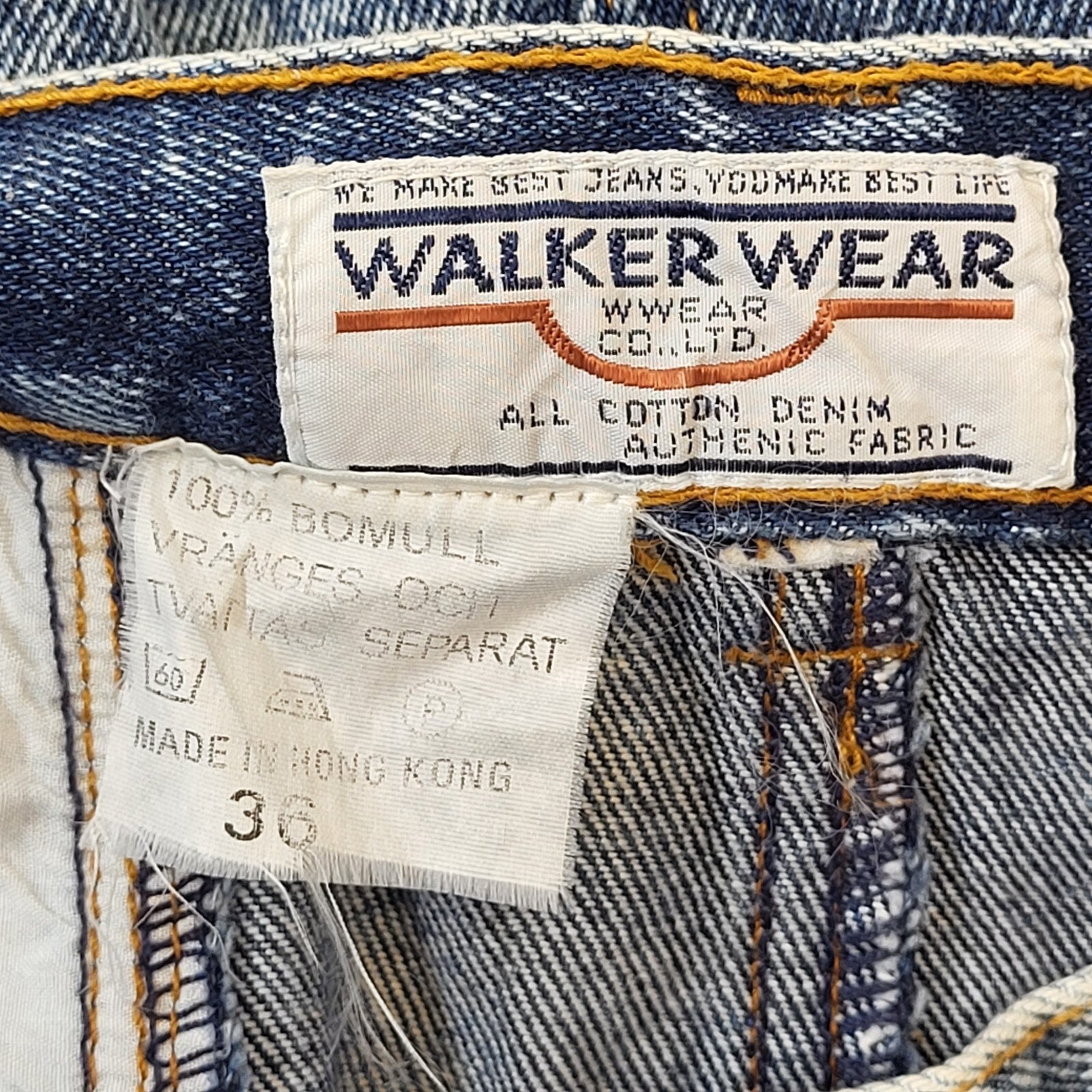 Walker Wear 80s Vintage Blue Acid Wash Midi Denim Skirt Women's Size 8 EU 36 W26