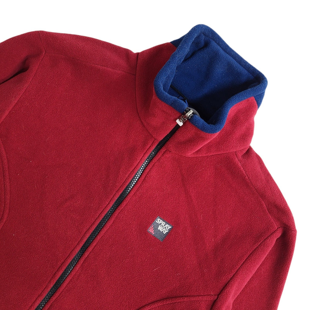 Spray Way Y2k Red & Blue Zipped Fleece Jacket Uk Men's Size Small