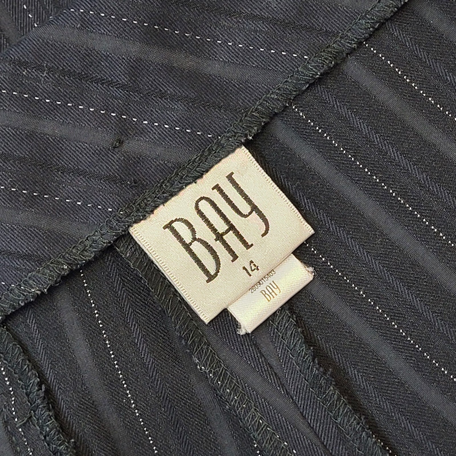 Bay Black Y2K Vintage Striped Bootcut Trousers Women's Size 14 W32 L31