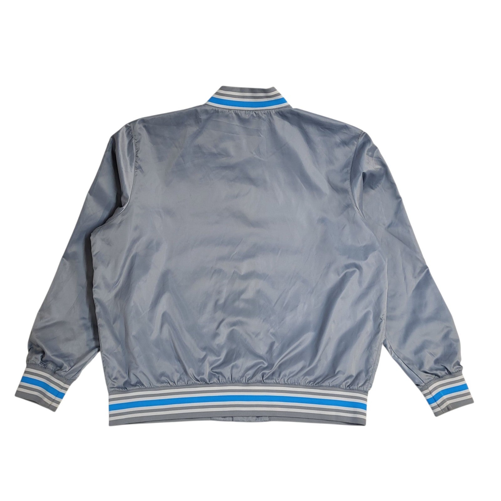 Nike Grey & Blue Snap Fasten Windbreaker Y2K Jacket UK Men's Size XXL