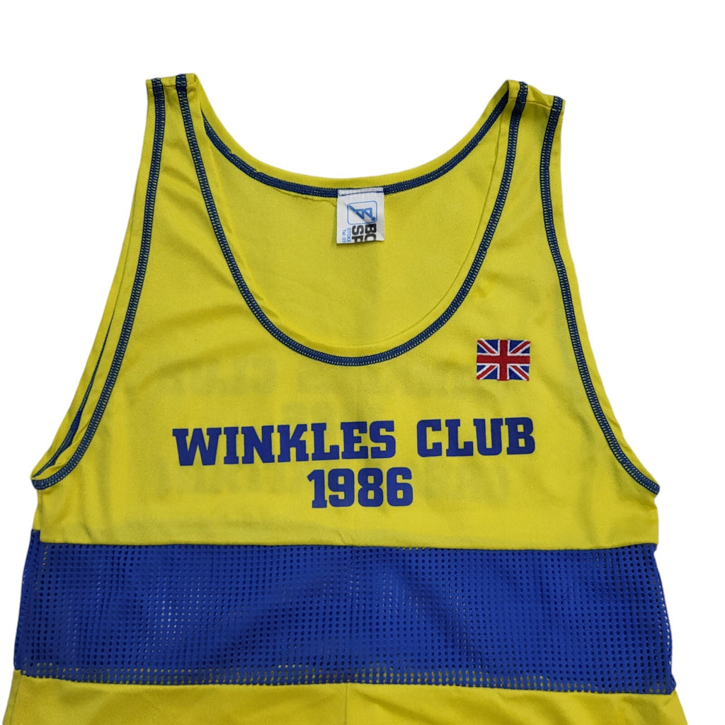 Winkles Club 1986 Vintage Yellow & Blue Vest Top Boy's Size M
