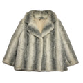 Vintage 80's Grey & White Faux Fur Jacket Womens UK Size 20