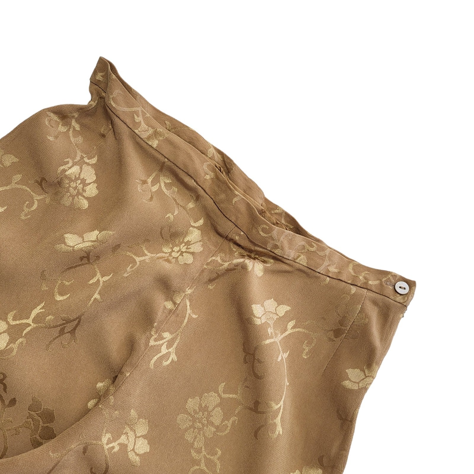 M&S Vintage 90's Brown Floral Straight Leg Trousers Womens Size 16 W30 L32