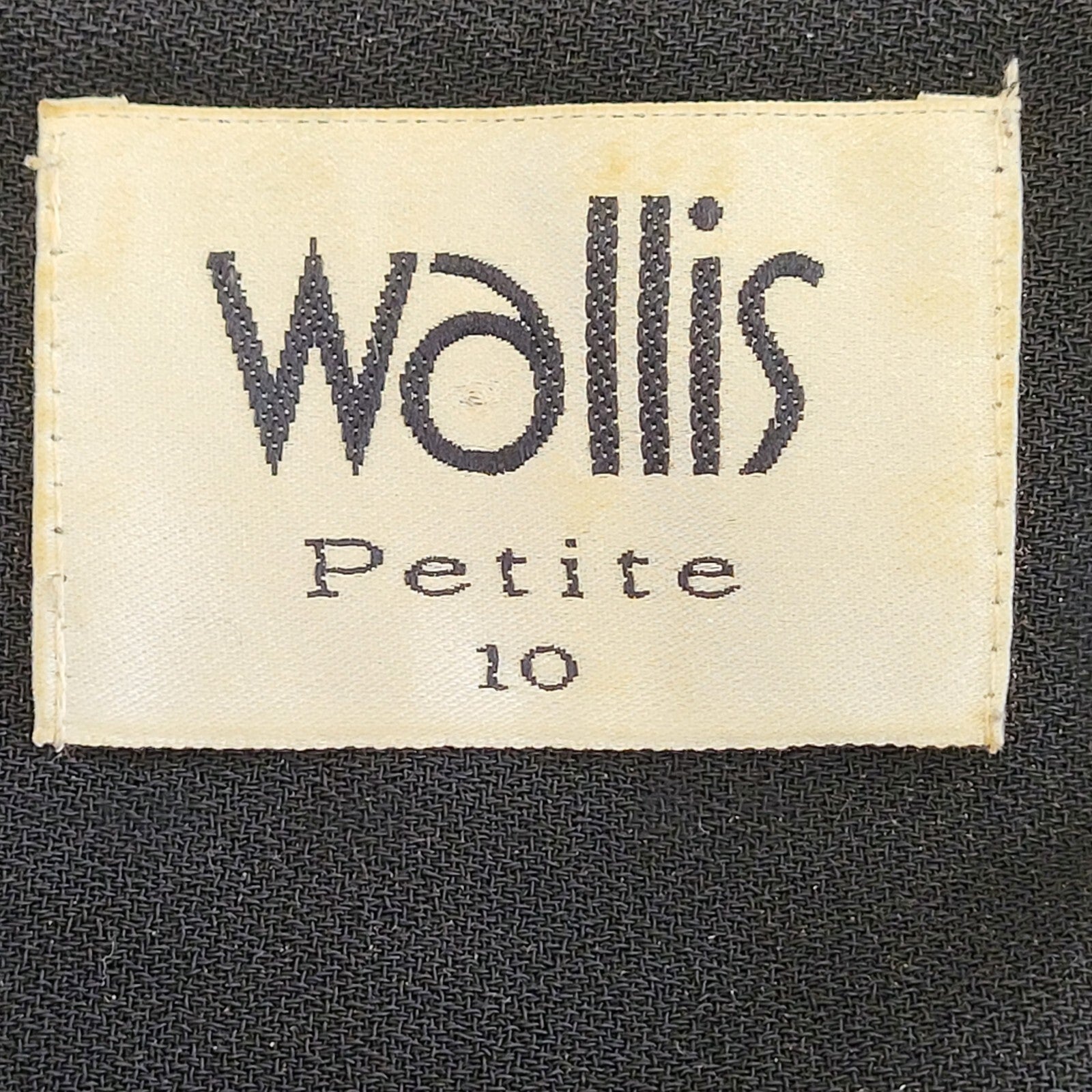 90s Vintage Wallis Petite Black Buttoned Daywear Dress Women's Size 10