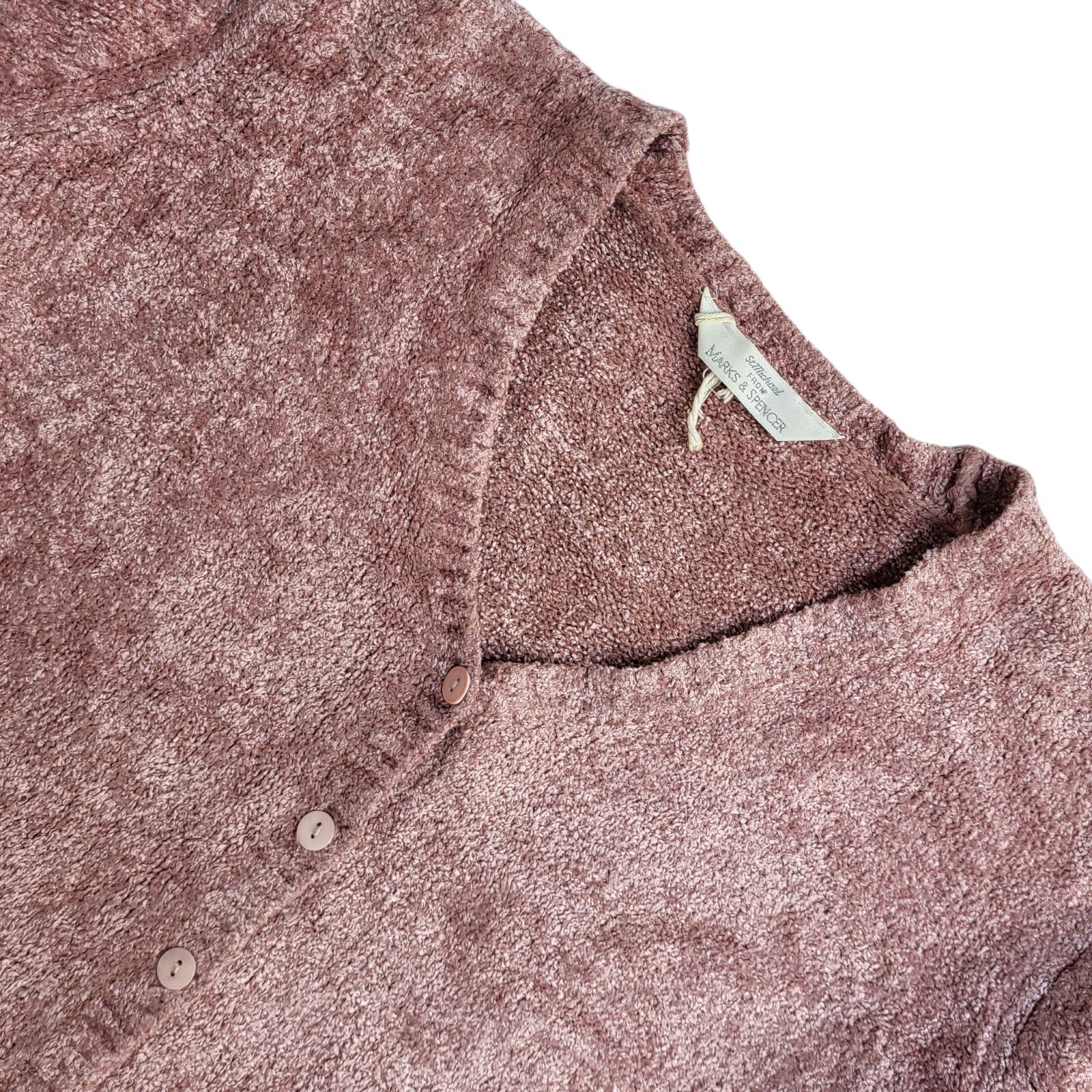 St Michael Vintage 90's Pink Knitted Cardigan UK Women's Size 8