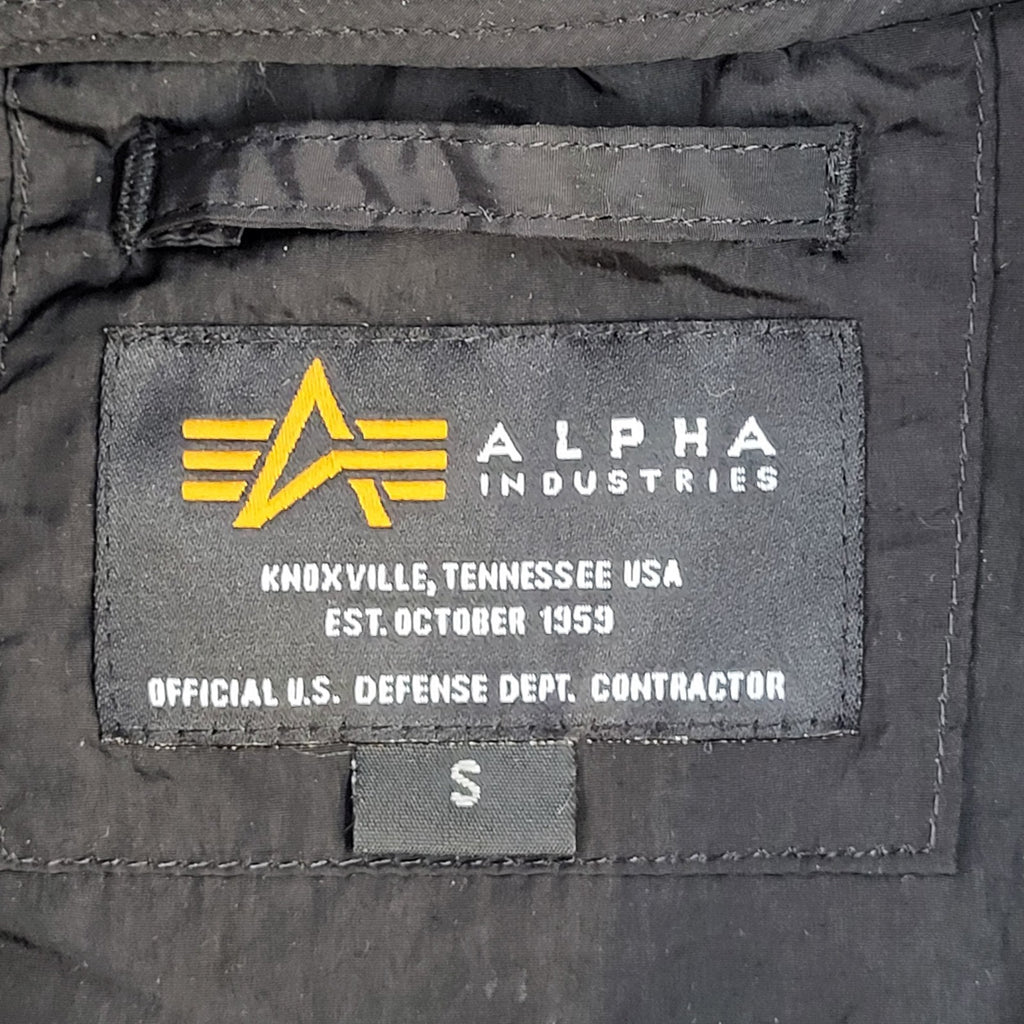 Alpha Industries Black Windbreaker Y2K Jacket UK Men's Size S